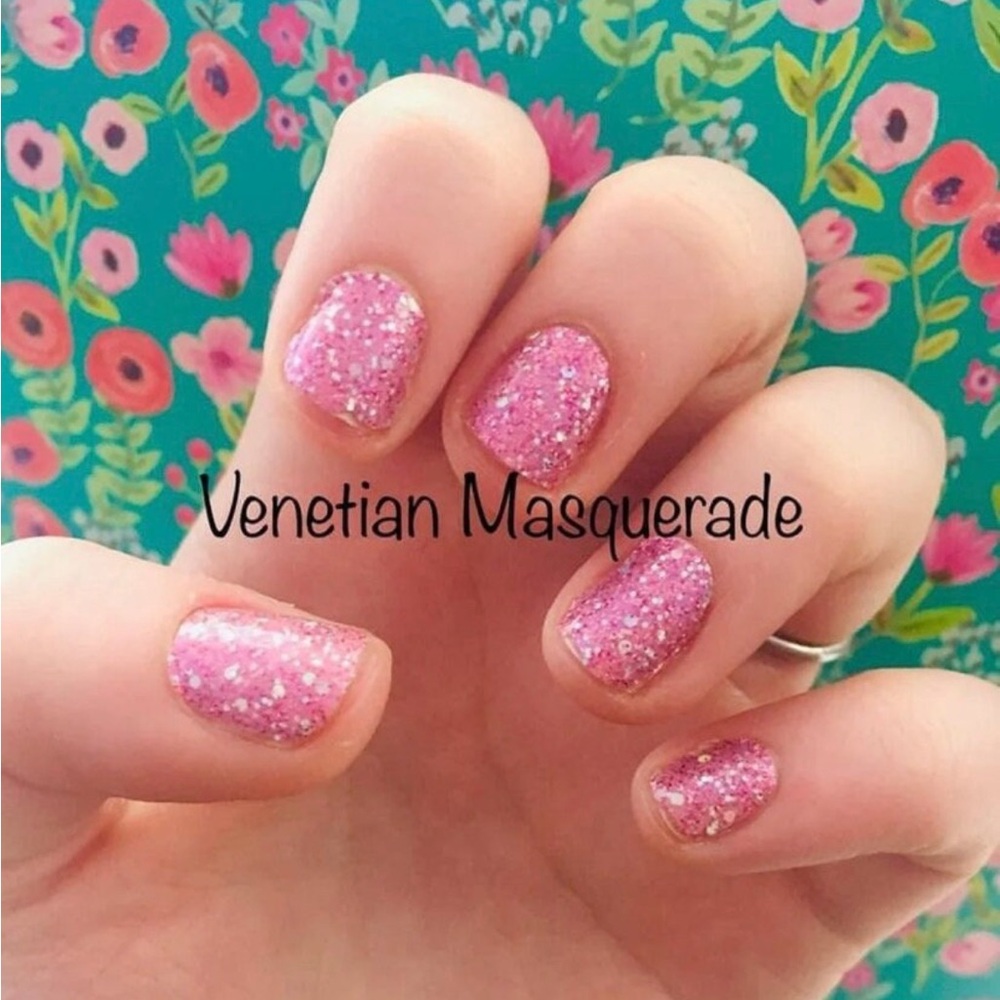 *Retired, HTF* Color Street: Venetian Masquerade | Fuchsia Pink Silver Glitter - Picture 5 of 9